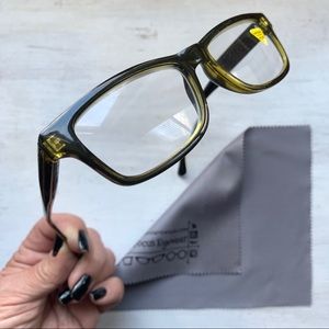 NEW +2.50 Reading Glasses Unisex Black/Green Horn-rim Geek Rectangular